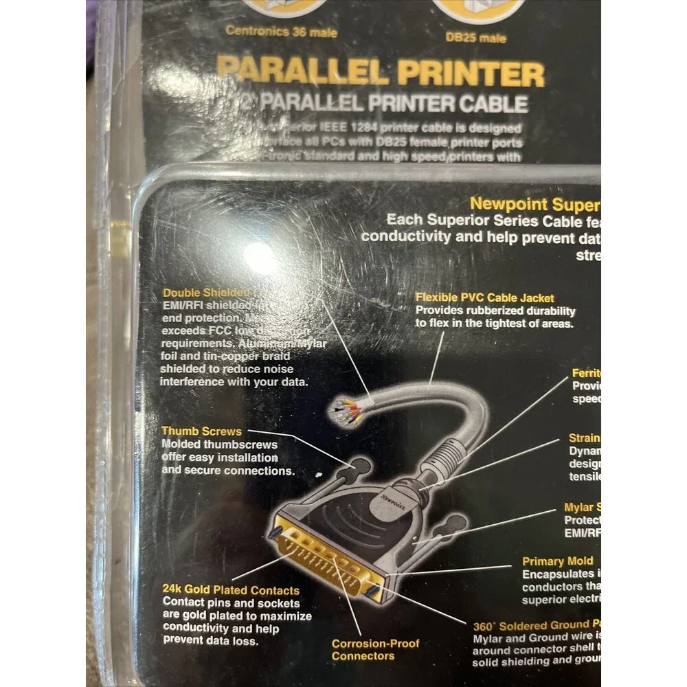 Newpoint Universal Printer Cable Kit 12' Parallel, 10' Extension, 6' USB Device